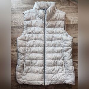 GAP Light Gray Thick Quilted Zip Up Puffer Vest